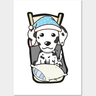 Cute dalmatian is going to bed Posters and Art